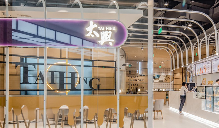 顏值超高的太興港式連鎖茶飲甜品店裝修設(shè)計案例