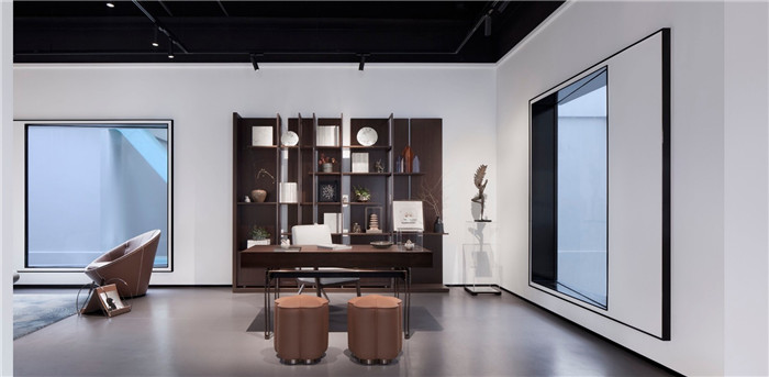東方美學(xué)高端家居展廳書房展示區(qū)裝修設(shè)計(jì)實(shí)景圖